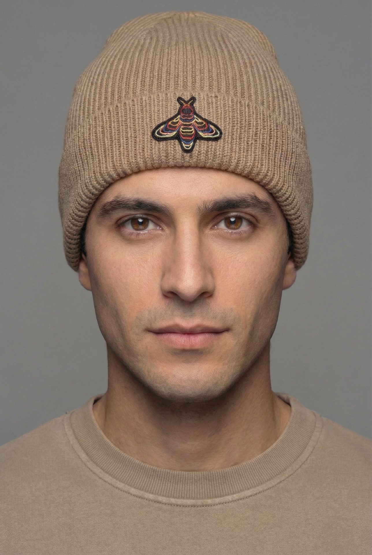 Bonnet laine beige par Simone