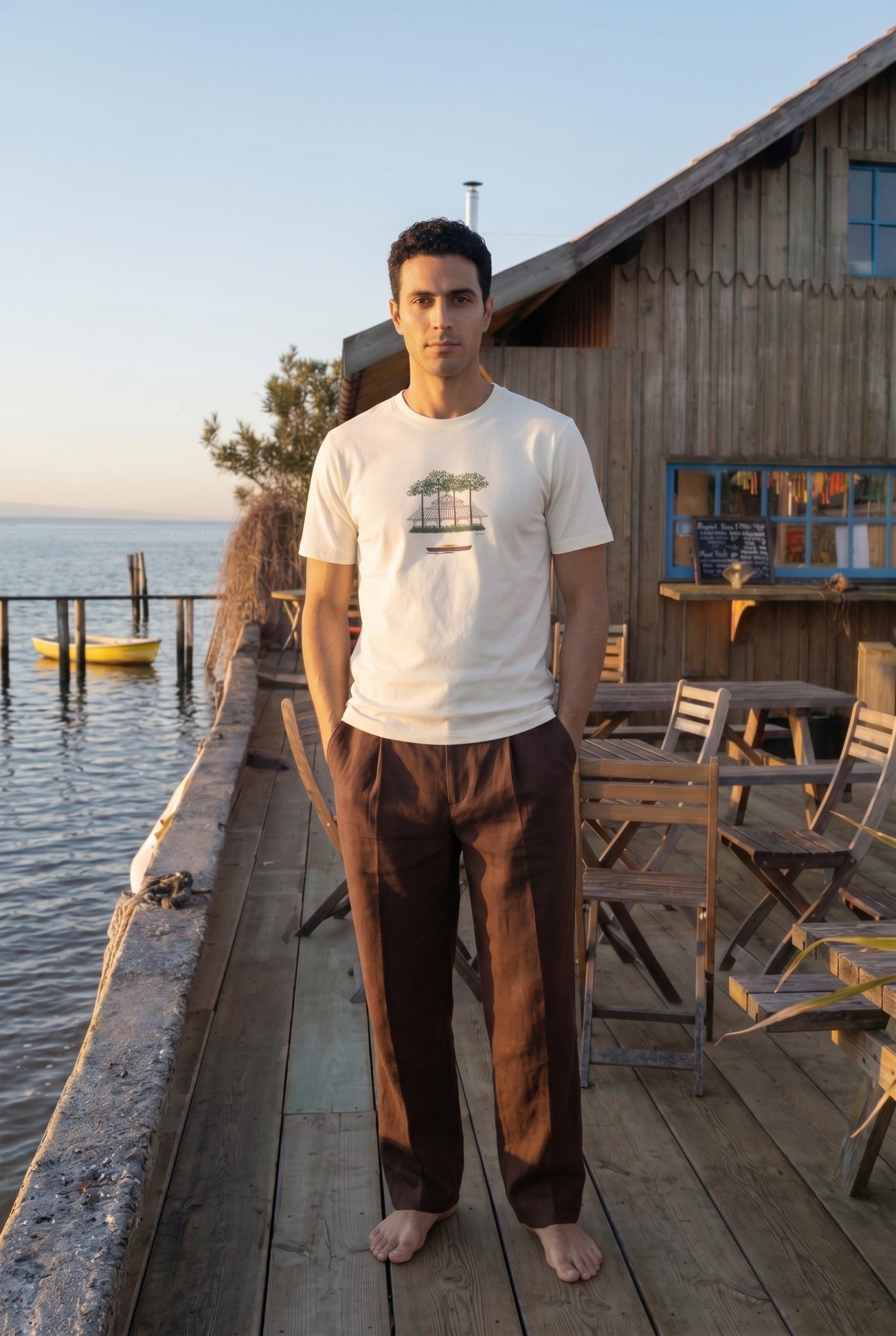 Photo simone villa kaki pant marron