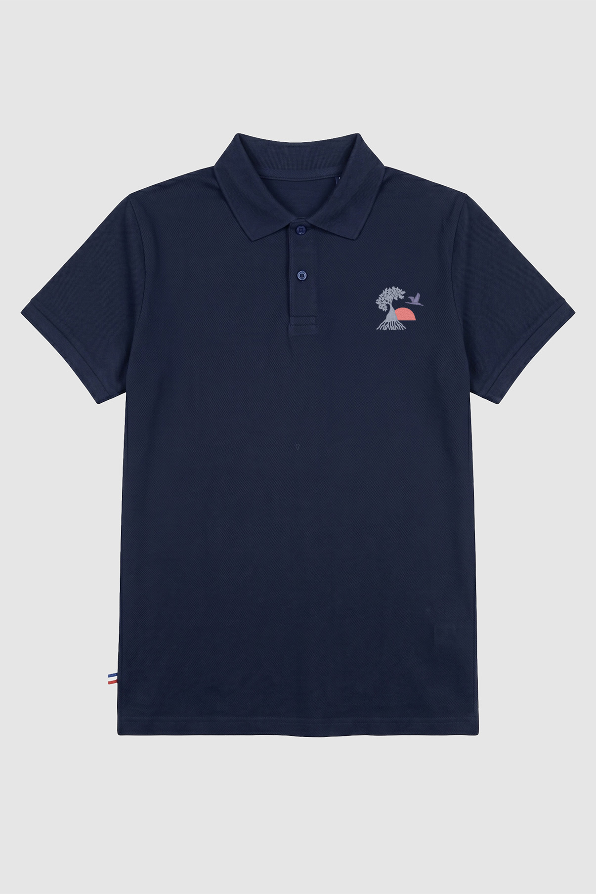 Polo bleu avec broderie copie